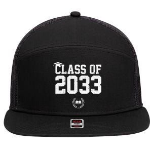 Class Of 2033 Grow With Me Graduation First Day Of School Love 7 Panel Mesh Trucker Snapback Hat