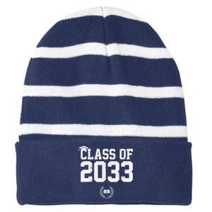 Class Of 2033 Grow With Me Graduation First Day Of School Love Striped Beanie with Solid Band