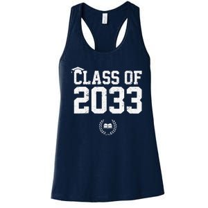 Class Of 2033 Grow With Me Graduation First Day Of School Love Women's Racerback Tank