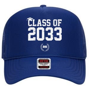 Class Of 2033 Grow With Me Graduation First Day Of School Love High Crown Mesh Back Trucker Hat