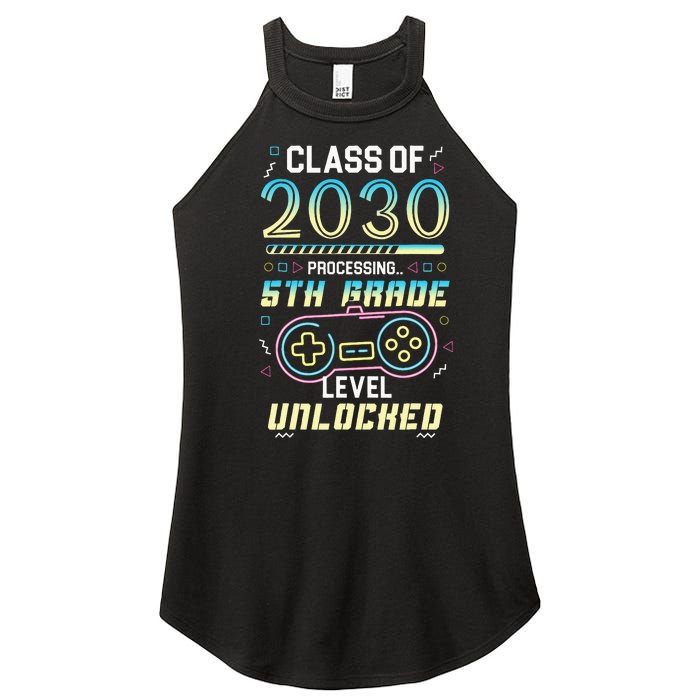 Class Of 2030 Gaming 5th Grade Level Unlocked Back To School Women’s Perfect Tri Rocker Tank