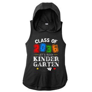 Class Of 2036 Lets Rock Kindergarten Back To School Ladies PosiCharge Tri-Blend Wicking Draft Hoodie Tank