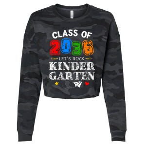 Class Of 2036 Lets Rock Kindergarten Back To School Cropped Pullover Crew