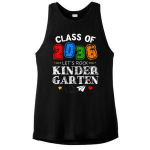 Class Of 2036 Lets Rock Kindergarten Back To School Ladies PosiCharge Tri-Blend Wicking Tank