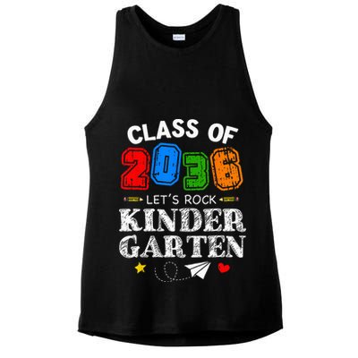 Class Of 2036 Lets Rock Kindergarten Back To School Ladies PosiCharge Tri-Blend Wicking Tank