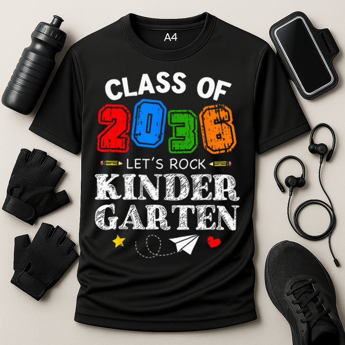 Class Of 2036 Lets Rock Kindergarten Back To School Cooling Performance Crew T-Shirt