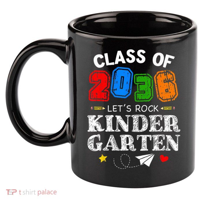 Class Of 2036 Lets Rock Kindergarten Back To School 11oz C Handle Ceramic Mug