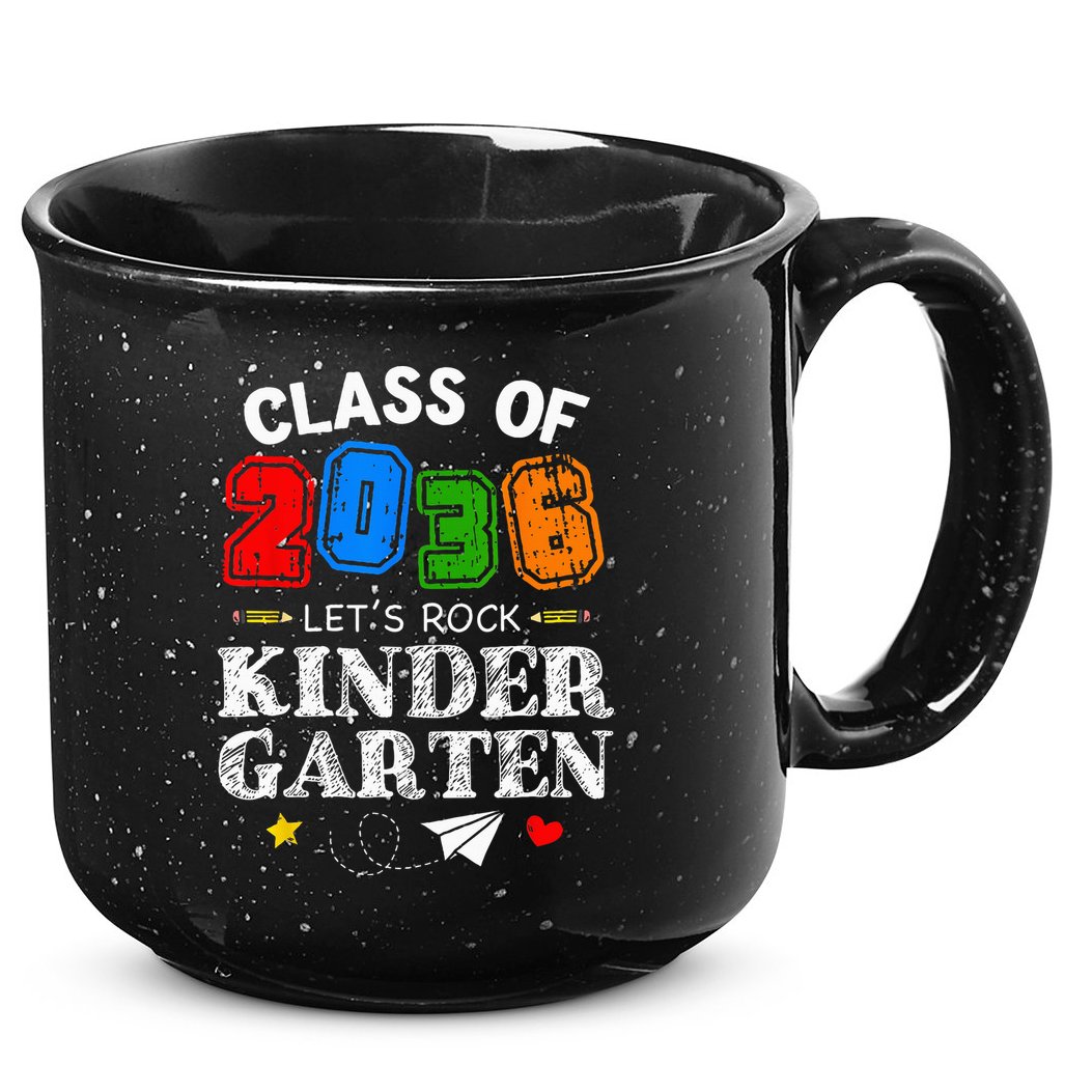 Class Of 2036 Lets Rock Kindergarten Back To School 15oz Campfire Ceramic Mug
