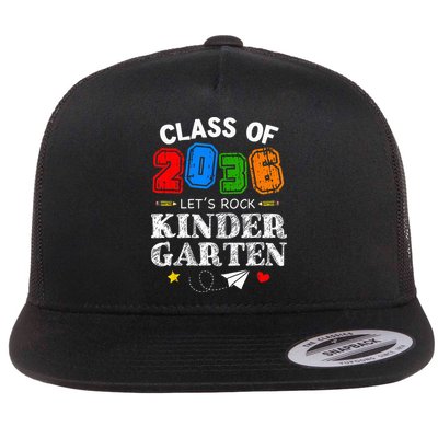 Class Of 2036 Lets Rock Kindergarten Back To School Flatbill Hat