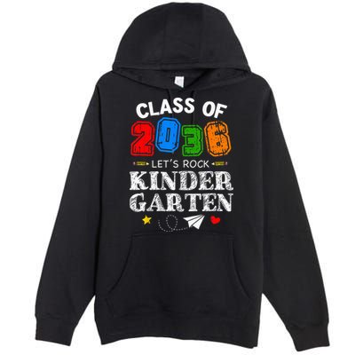 Class Of 2036 Lets Rock Kindergarten Back To School Premium Pullover Hoodie