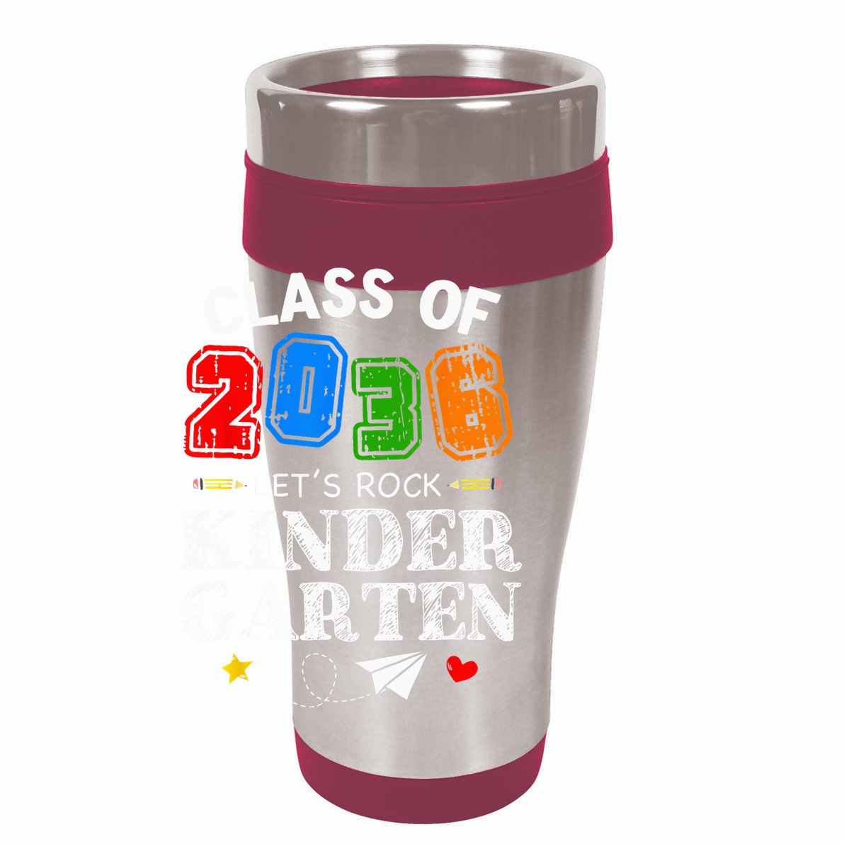 Class Of 2036 Lets Rock Kindergarten Back To School 12oz Stainless Steel Coffee Mug