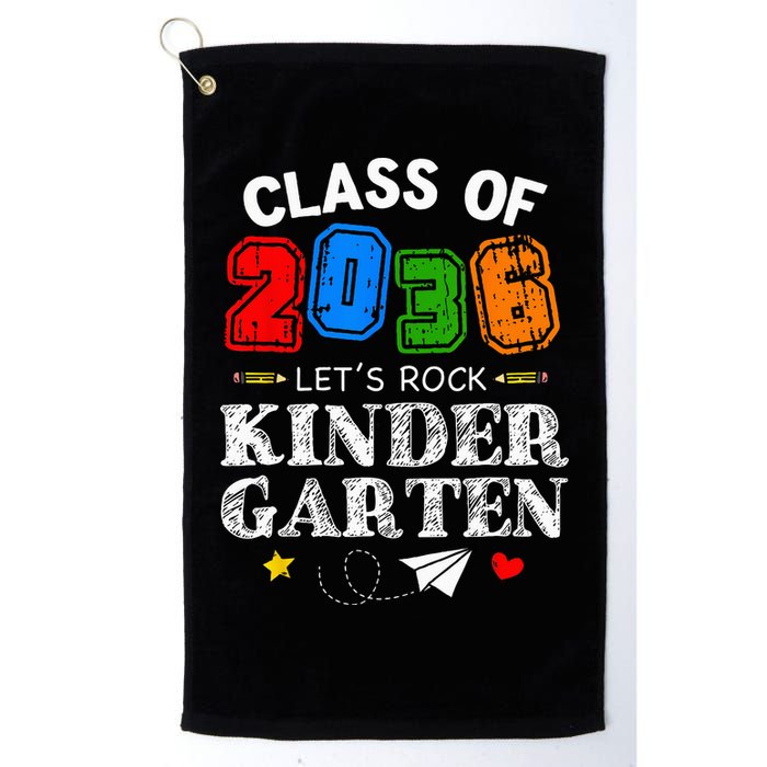 Class Of 2036 Lets Rock Kindergarten Back To School Golf Towel