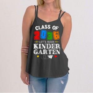 Class Of 2036 Lets Rock Kindergarten Back To School Women's Strappy Tank