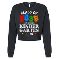Class Of 2036 Lets Rock Kindergarten Back To School Cropped Pullover Crew