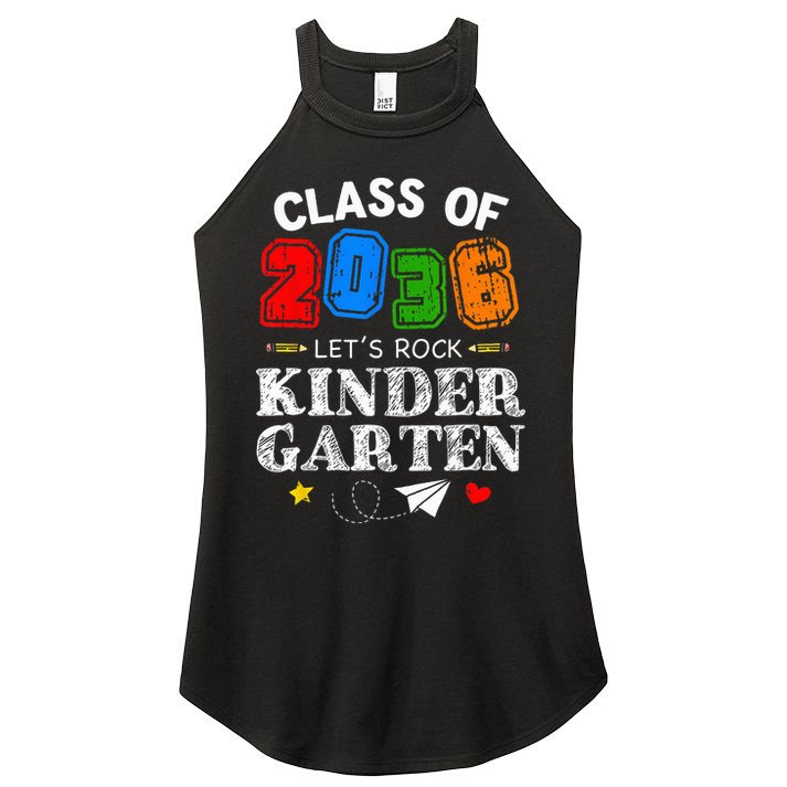Class Of 2036 Lets Rock Kindergarten Back To School Women's Perfect Tri Rocker Tank