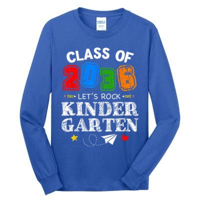 Class Of 2036 Lets Rock Kindergarten Back To School Tall Long Sleeve T-Shirt