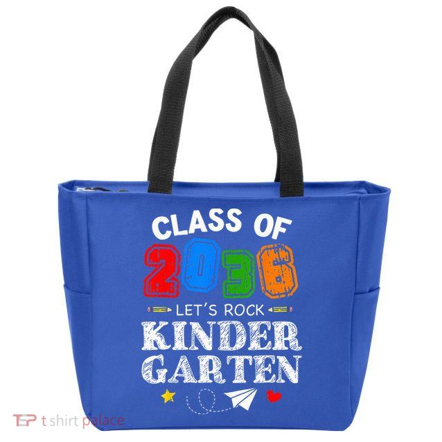 Class Of 2036 Lets Rock Kindergarten Back To School Zip Tote Bag
