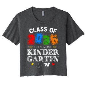 Class Of 2036 Lets Rock Kindergarten Back To School Women's Crop Top Tee