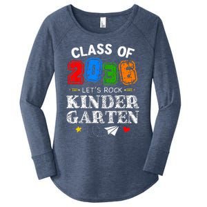 Class Of 2036 Lets Rock Kindergarten Back To School Women's Perfect Tri Tunic Long Sleeve Shirt