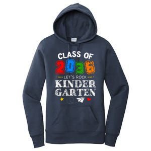 Class Of 2036 Lets Rock Kindergarten Back To School Women's Pullover Hoodie