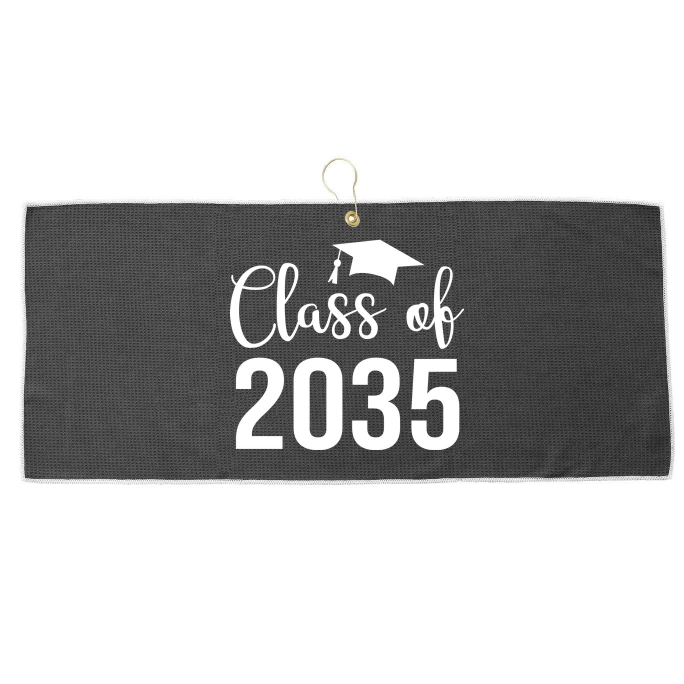 Class Of 2035 Graduation Large Microfiber Waffle Golf Towel