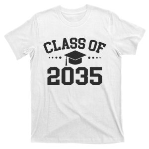 Class Of 2035 Grow With Me Space For Handprints On The Back T-Shirt