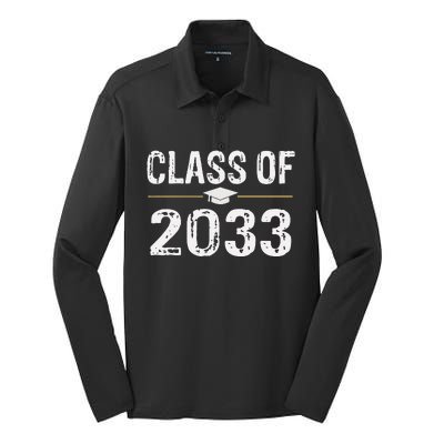 Class Of 2033 Grow With Me School Graduation Silk Touch Performance Long Sleeve Polo