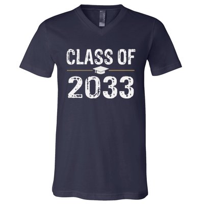 Class Of 2033 Grow With Me School Graduation V-Neck T-Shirt