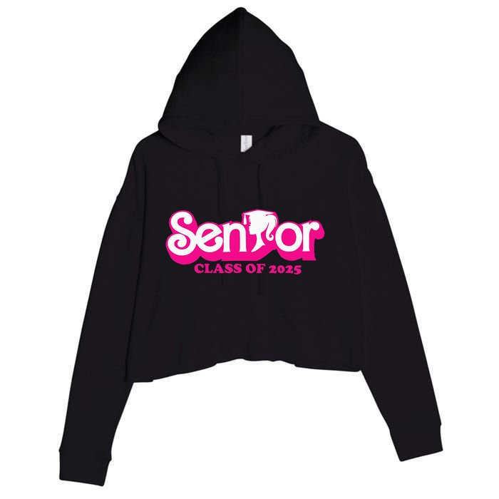 Class Of 2025 Senior Design Funny Seniors 2025 Crop Fleece Hoodie