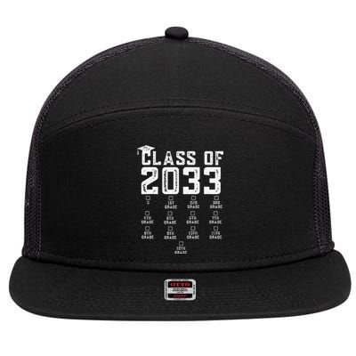 Class Of 2033 Grow With Me With Space For Checkmarks 7 Panel Mesh Trucker Snapback Hat