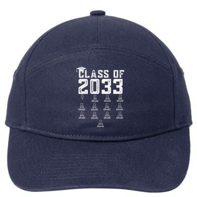 Class Of 2033 Grow With Me With Space For Checkmarks 7-Panel Snapback Hat