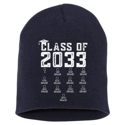 Class Of 2033 Grow With Me With Space For Checkmarks Short Acrylic Beanie