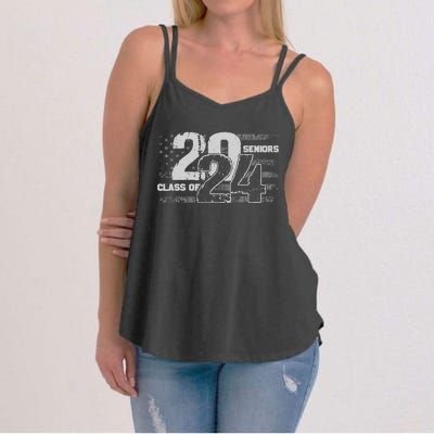 Class Of 2024 Distressed American Flag Seniors Women's Strappy Tank