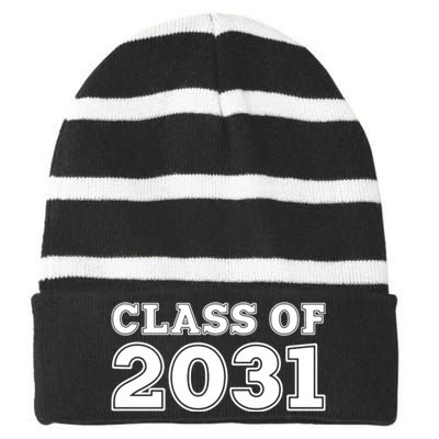 Class Of 2031 Striped Beanie with Solid Band