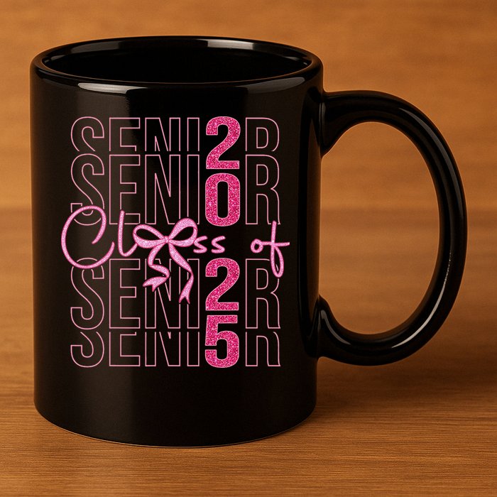 Class Of 2025 Coquette Senior 2025 Graduation Back To 11oz C Handle Ceramic Mug