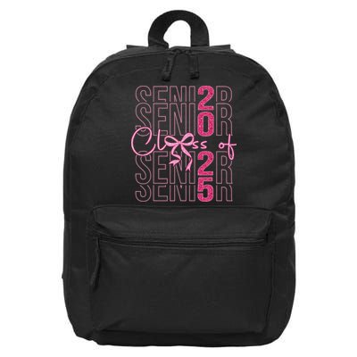 Class Of 2025 Coquette Senior 2025 Graduation Back To 16 in Basic Backpack