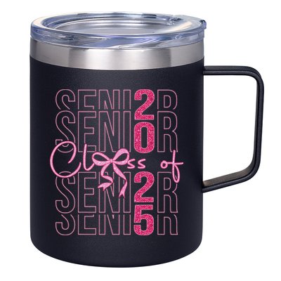 Class Of 2025 Coquette Senior 2025 Graduation Back To 12oz Stainless Steel Coffee Mug