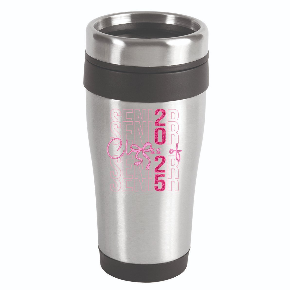 Class Of 2025 Coquette Senior 2025 Graduation Back To 16oz Travel Tumbler