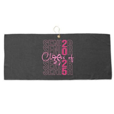 Class Of 2025 Coquette Senior 2025 Graduation Back To Large Microfiber Waffle Golf Towel