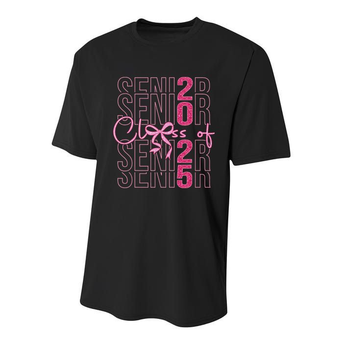 Class Of 2025 Coquette Senior 2025 Graduation Back To Youth Performance Sprint T-Shirt