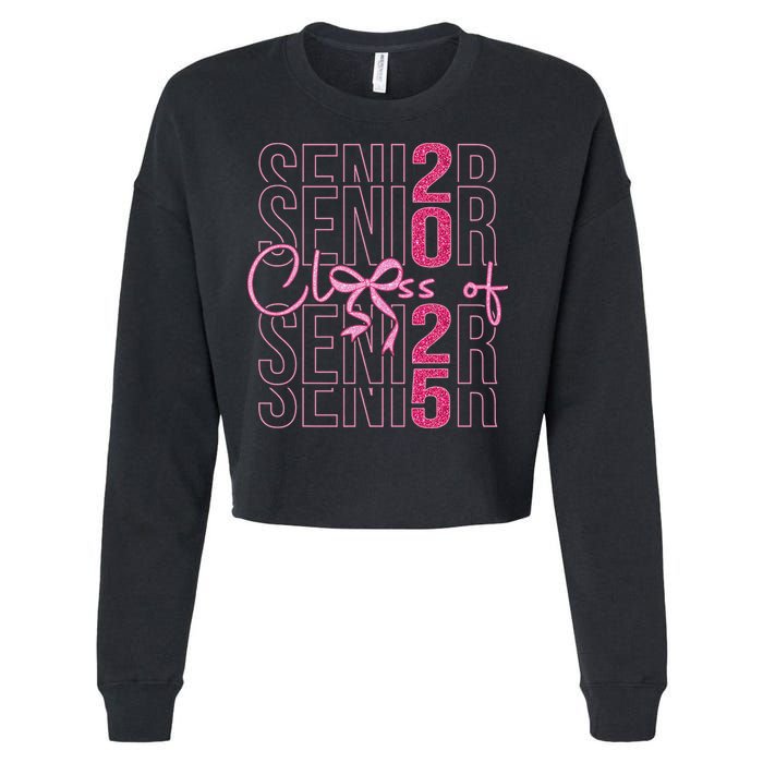 Class Of 2025 Coquette Senior 2025 Graduation Back To Cropped Pullover Crew