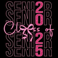 Class Of 2025 Coquette Senior 2025 Graduation Back To Cropped Pullover Crew