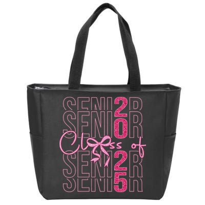 Class Of 2025 Coquette Senior 2025 Graduation Back To Zip Tote Bag