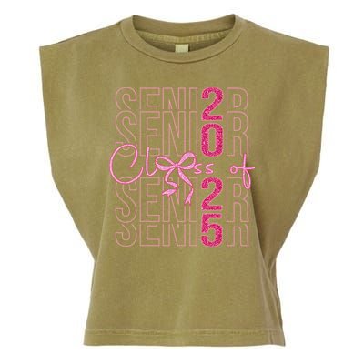Class Of 2025 Coquette Senior 2025 Graduation Back To Garment-Dyed Women's Muscle Tee