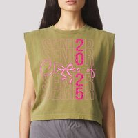 Class Of 2025 Coquette Senior 2025 Graduation Back To Garment-Dyed Women's Muscle Tee