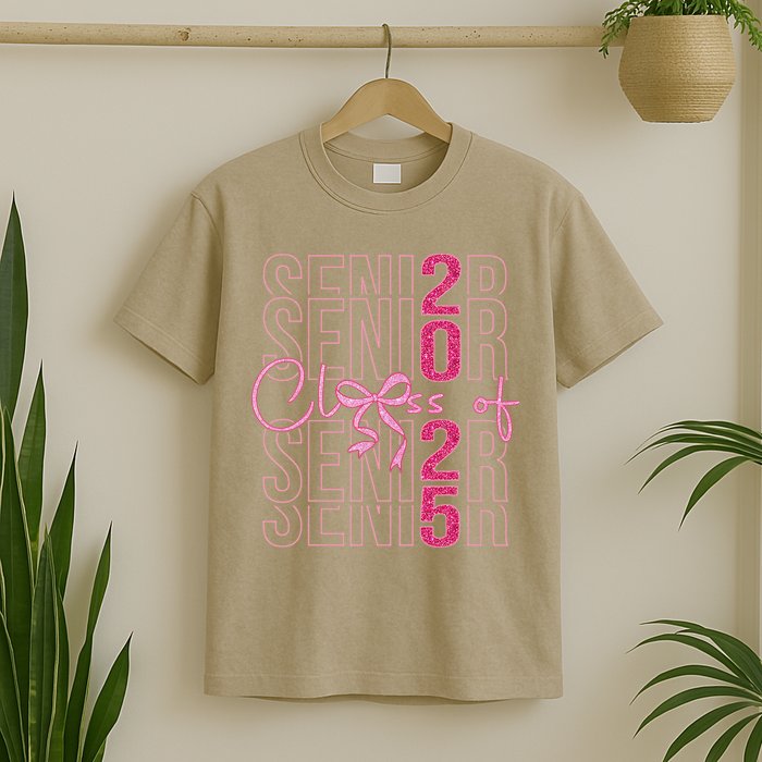 Class Of 2025 Coquette Senior 2025 Graduation Back To T-Shirt