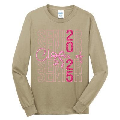 Class Of 2025 Coquette Senior 2025 Graduation Back To Tall Long Sleeve T-Shirt