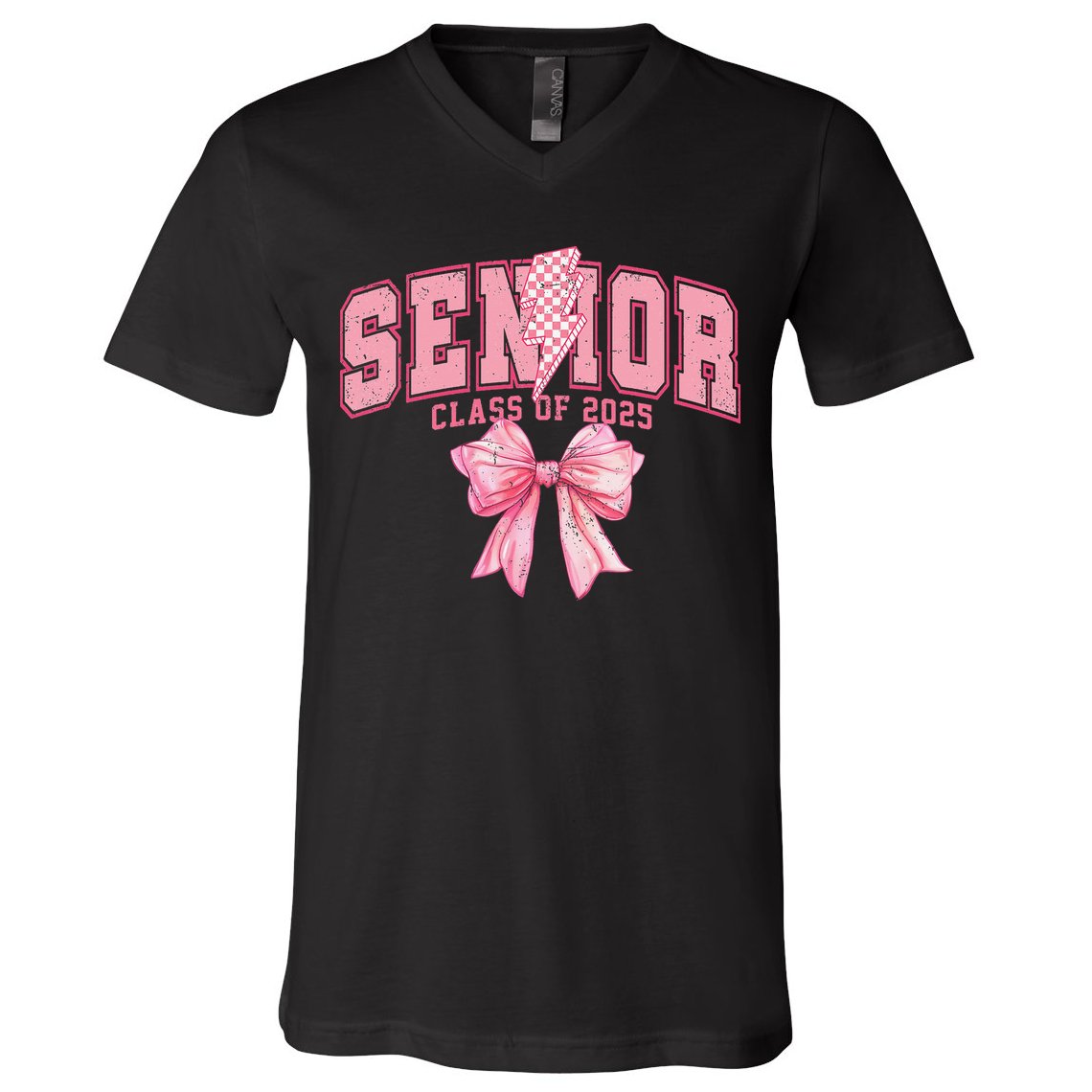 Class Of 2025 Coquette Senior 2025 Graduation Back To V-Neck T-Shirt