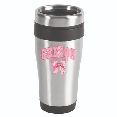 Class Of 2025 Coquette Senior 2025 Graduation Back To 16oz Travel Tumbler
