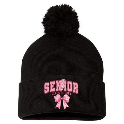 Class Of 2025 Coquette Senior 2025 Graduation Back To Pom Pom 12in Knit Beanie